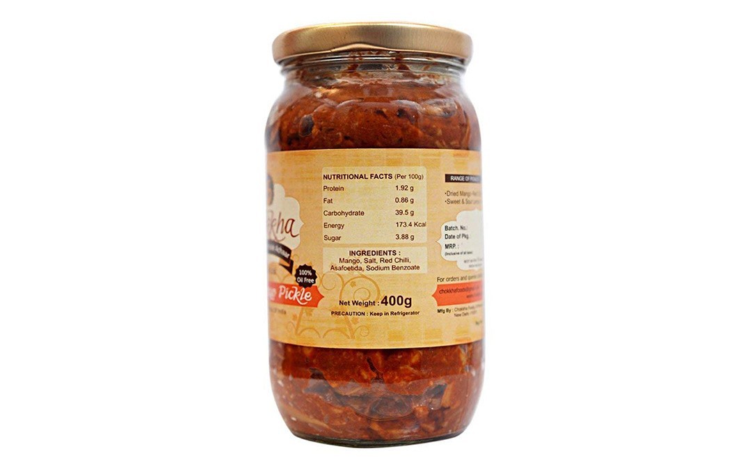 Chokkha Hing Mango Pickle    Glass Jar  400 grams